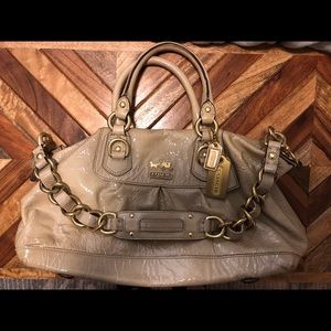 Coach Madison Nude/Beige Patent Madison Satchel